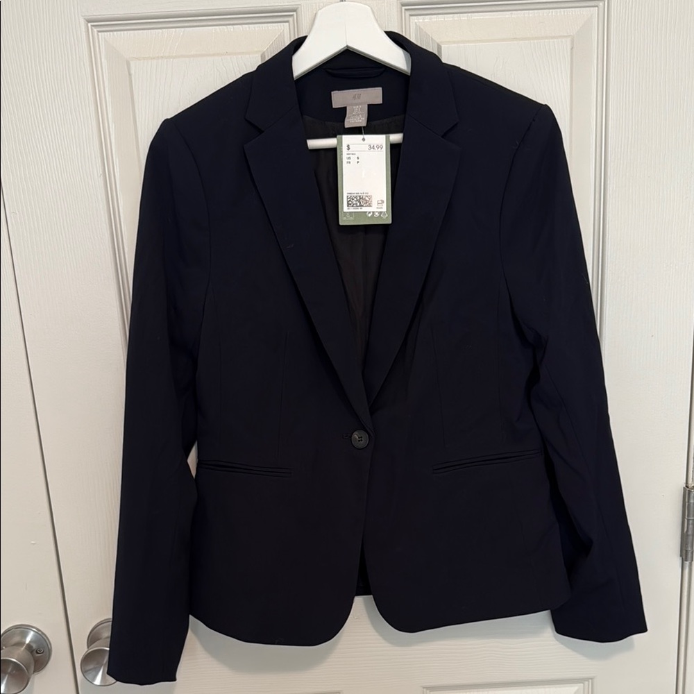 H&M Navy Blue Tailored Blazer